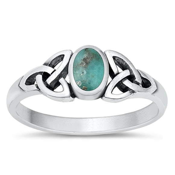 Sterling Silver Turquoise Celtic Knot Ring