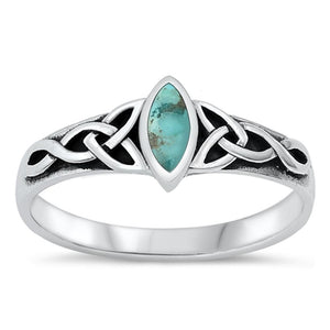 Sterling Silver Celtic Turquoise Ring