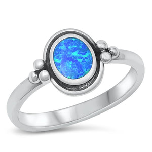 Bali Fashion Blue Lab Opal Beautiful Ring .925 Sterling Silver Band Sizes 4-10