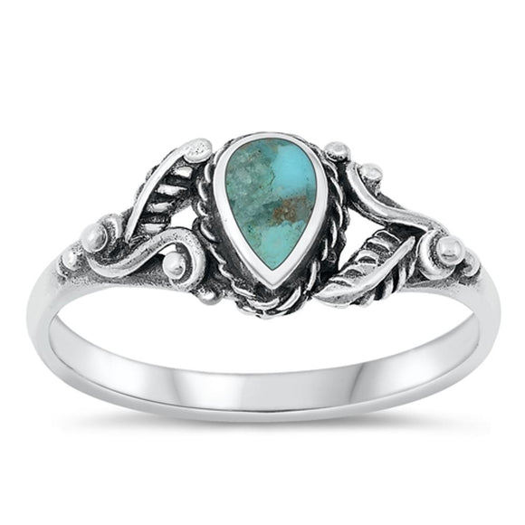 Sterling Silver Turquoise Boho Ring