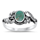 Sterling Silver Turquoise Flower Ring