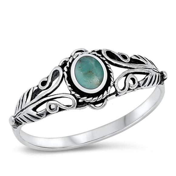 Sterling Silver Turquoise Boho Ring