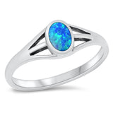 Sterling Silver Blue Lab Opal Ring