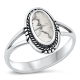 Sterling Silver White Buffalo Turquoise Ring