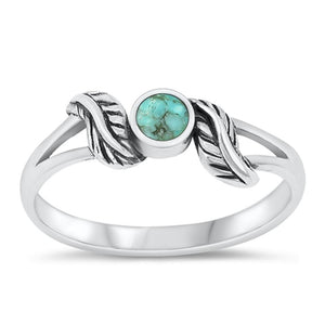 Sterling Silver Turquoise Leaf Ring