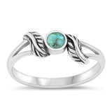 Sterling Silver Turquoise Leaf Ring