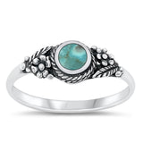 Sterling Silver Turquoise Flower Ring