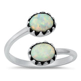 Sterling Silver White Lab Opal Ring