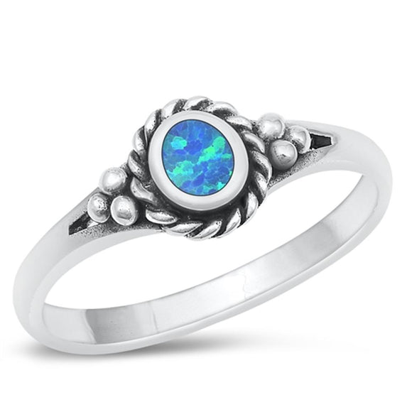 Sterling Silver Blue Lab Opal Ring