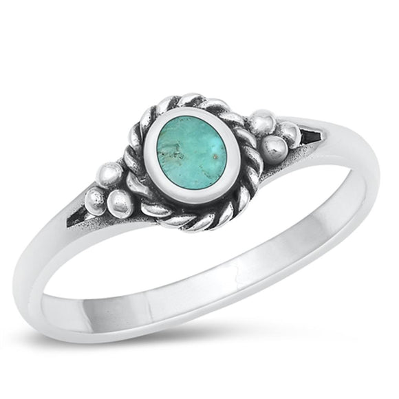 Sterling Silver Turquoise Bali Ring