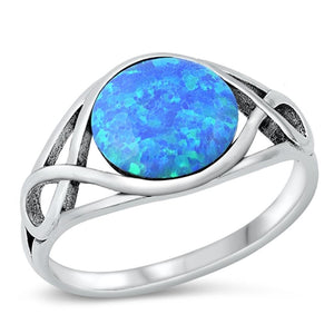 Sterling Silver Blue Lab Opal Ring