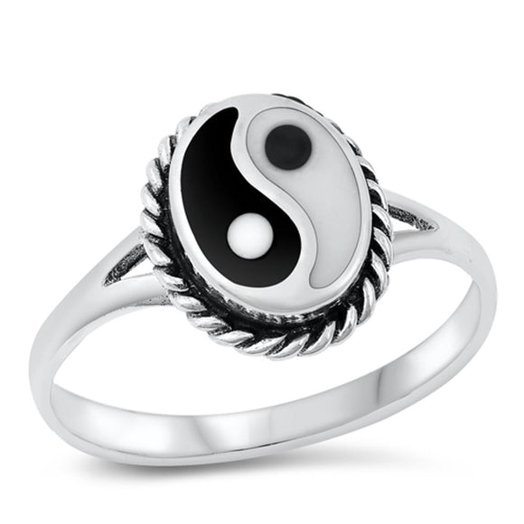 Sterling Silver Yin Yang Ring