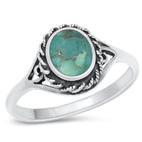 Sterling Silver Turquoise Bali Ring