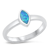 Sterling Silver Blue Lab Opal Ring