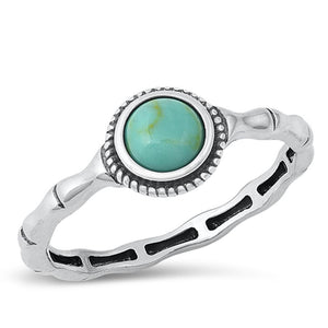 Sterling Silver Turquoise Bali Ring