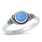 Sterling Silver Blue Lab Opal Bali Ring