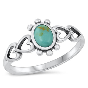 Sterling Silver Turquoise Heart Ring