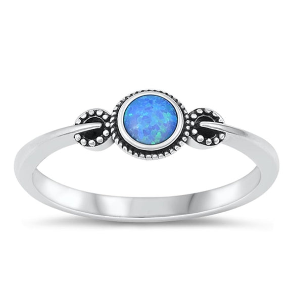 Sterling Silver Blue Lab Opal Ring