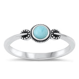 Sterling Silver Larimar Bali Ring