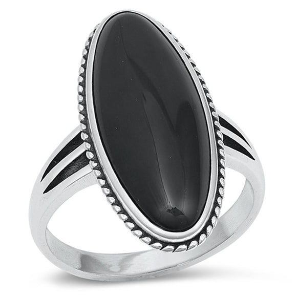 Sterling Silver Black Onyx Cocktail Ring