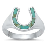 Sterling Silver Turquoise Horseshoe Ring