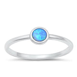 Sterling Silver Blue Lab Opal Ring