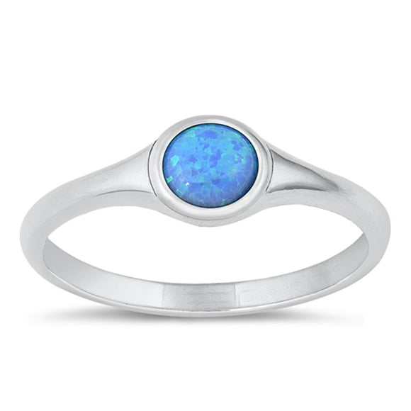 Sterling Silver Blue Lab Opal Ring