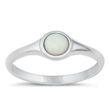 Sterling Silver White Lab Opal Ring