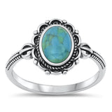 Sterling Silver Turquoise Bali Ring