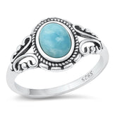 Sterling Silver Larimar Bali Ring