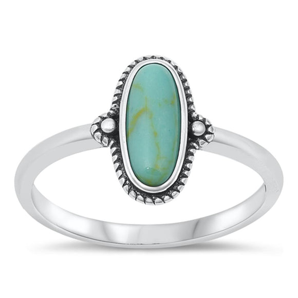 Sterling Silver Turquoise Bali Ring