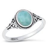 Sterling Silver Larimar Bali Ring