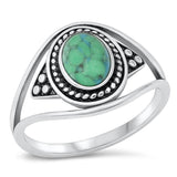 Sterling Silver Turquoise Bali Ring