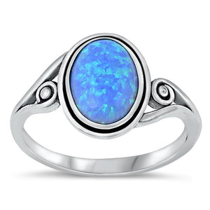 Sterling Silver Blue Lab Opal Ring