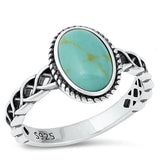 Sterling Silver Turquoise Bali Ring