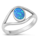 Sterling Silver Blue Lab Opal Fashion Ring