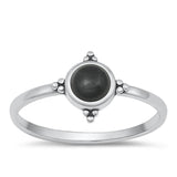 Sterling Silver Black Onyx Bali Ring