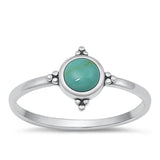 Sterling Silver Turquoise Bali Ring