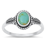 Sterling Silver Turquoise Leaf Ring