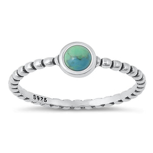 Sterling Silver Turquoise Beaded Ring