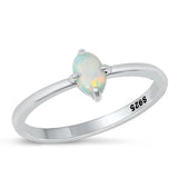 Sterling Silver White Lab Opal Ring