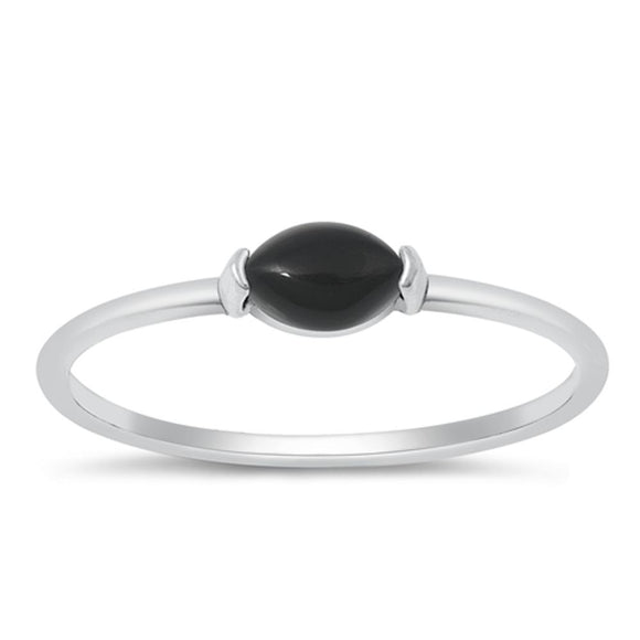 Sterling Silver Black Agate Ring