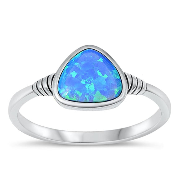 Sterling Silver Blue Lab Opal Ring