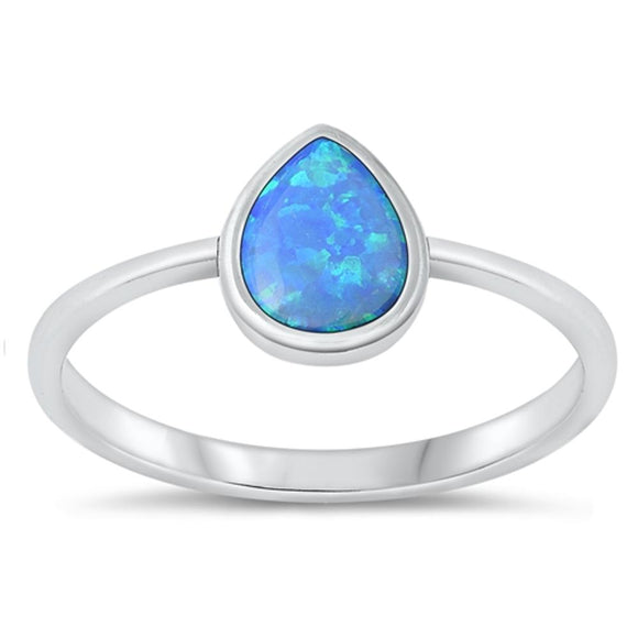 Sterling Silver Blue Lab Opal Ring