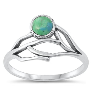 Sterling Silver Turquoise Tree Branch Ring