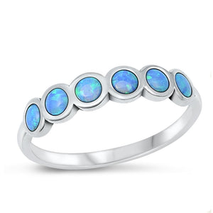 Sterling Silver Blue Lab Opal Ring