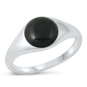 Sterling Silver Black Agate Signet Ring