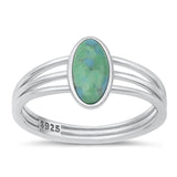 Sterling Silver Turquoise Tri Band Ring