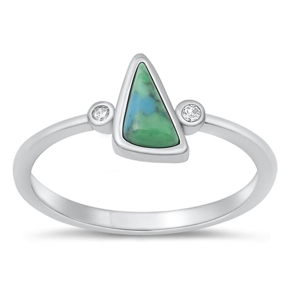 Sterling Silver Turquoise Triangle Ring