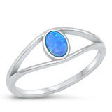 Sterling Silver Blue Lab Opal Ring